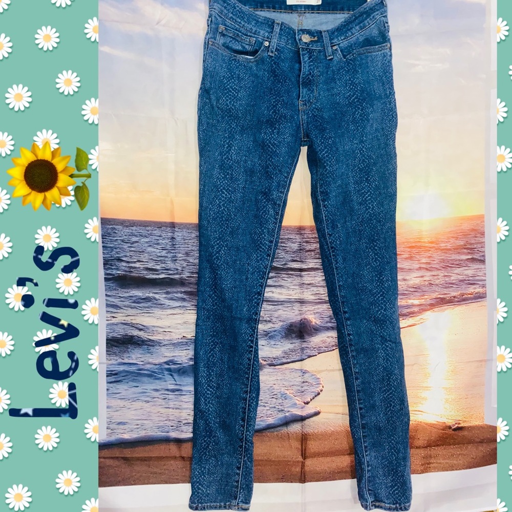 Levi’s 710 Super Skinny Snake Print Jeans Dark